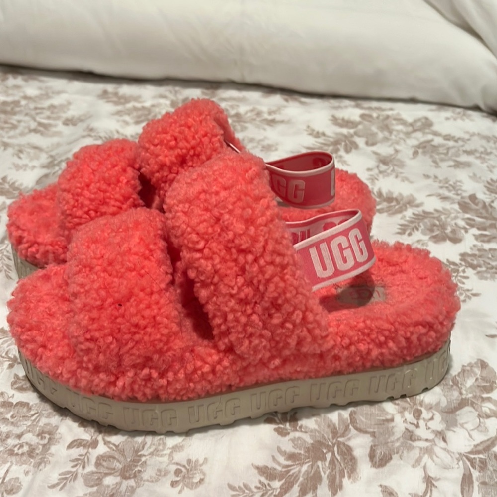 Ugg hot pink Oh Fluffita sandal size 7